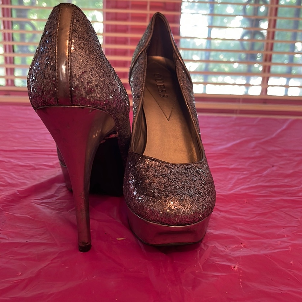 Guess silver Platform Heels Size 8M